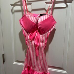 Vintage Victoria's Secret Pink Striped Chemise